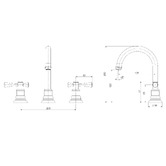 Phoenix Tapware Cromford 130mm Basin Tap Set