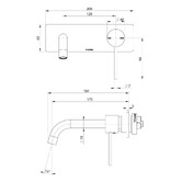 Phoenix Tapware Vivid Slimline 175mm Bath/Basin Wall Mixer Set Trim Kit Only