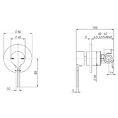 Phoenix Tapware Vivid Slimline Oval Shower/Bath Wall Mixer