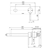 Phoenix Tapware Vivid Slimline Oval 175mm Bath/Basin Wall Mixer Set