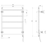 Phoenix Tapware Cromford 550 x 750mm 5 Bar Heated Towel Rail