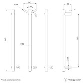 Phoenix Tapware Phoenix 600mm Round Heated Vertical Towel Bars