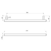 Phoenix Tapware Phoenix Square Single Heated Towel Rail