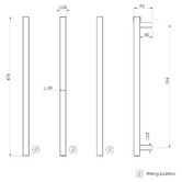 Phoenix Tapware Phoenix 600mm Square Heated Vertical Towel Bars