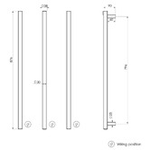 Phoenix Tapware Phoenix 800mm Square Heated Vertical Towel Bars