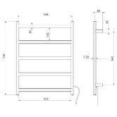 Phoenix Tapware Phoenix Flat Bar 550 x 740mm Heated Towel Rail