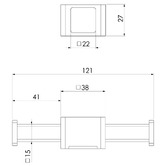 Phoenix Tapware Phoenix Square Vertical Towel Bar Hook