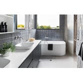 Phoenix Tapware Axia Wall Basin  Bath Curved Outlet Mixer Set 180mm