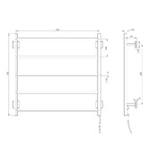 Phoenix Tapware Radii 750 x 740 mm 5 Bar Heated Towel Rail
