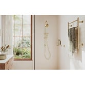 Phoenix Tapware Cromford Brass &amp; Glass Bathroom Shelf