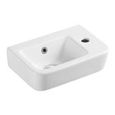 Nueva Bathware Nueva 375mm Rectangular Ceramic Wall-Hung Basin with Right Tap Hole