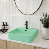 Nueva Bathware Nueva 420mm Square Ceramic Wall Hung/Countertop Basin With Tap Landing