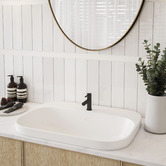 Nueva Bathware Cosy 610mm Rectangular Insert Ceramic Basin With Tap Landing