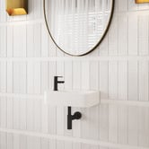 Nueva Bathware Nueva 375mm Rectangular Ceramic Wall-Hung Basin with Left Tap Hole