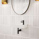 Nueva Bathware Nueva 450mm Rectangular Ceramic Wall-Hung Basin with Right Tap Hole