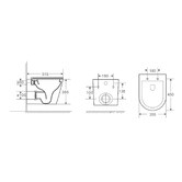 Nueva Bathware Zara Rimless Wall Hung Toilet Pan