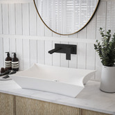 Nueva Bathware Lusso Curved Edge Rectangular  Ceramic Counter Top Basin