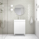 Nueva Bathware Bianca 600mm Floor Standing Ceramic Top Vanity with Basin