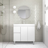Nueva Bathware Bianca 900mm Gloss White Vanity with Integrated Basin