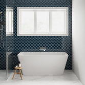 Nueva Bathware Fortuna 1500mm Back-To-Wall Acrylic Thin Edge Bath