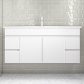 Nueva Bathware 120cm Bianca 2 Door Wall Mounted Vanity with Basin
