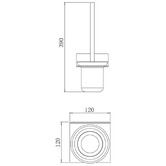 Nueva Bathware Aldo Steel Toilet Brush with Holder