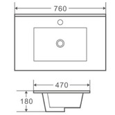 Nueva Bathware Kani 750mm Freestanding Vanity with Ceramic Countertop
