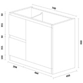 Nueva Bathware Kani 750mm Freestanding Vanity with Ceramic Countertop
