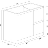 Nueva Bathware Kani 750mm Freestanding Vanity with Ceramic Countertop