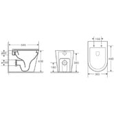 Nueva Bathware Myles Rimless Quiet Flush Wall-Faced Toilet Pan