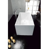 Nueva Bathware Hans 1400mm Gloss White Rectangle Acrylic Freestanding Bath
