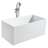 Nueva Bathware Hans 1400mm Gloss White Rectangle Acrylic Freestanding Bath