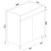 Nueva Bathware Denver 600mm Gloss White Freestanding Slim Single Vanity