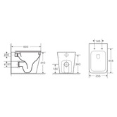 Nueva Bathware Enox Rimless Wall Faced Toilet Pan