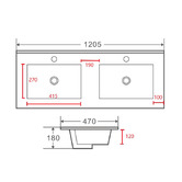 Nueva Bathware Nueva Double Inset Basin with Tap Landing