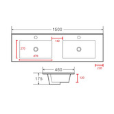 Nueva Bathware Nueva Double Inset Basin with Tap Landing