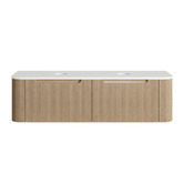 Nueva Bathware Airlie 1500mm Wall Hung Double Vanity with Quartz Stone Countertop