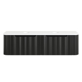 Nueva Bathware Airlie 1500mm Wall Hung Double Vanity with Quartz Stone Countertop