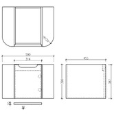 Nueva Bathware Airlie 600mm Wall Hung Single Vanity with Quartz Stone Countertop
