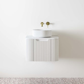 Nueva Bathware Airlie 600mm Wall Hung Single Vanity with Quartz Stone Countertop