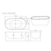 Nueva Bathware Iseo Free-Standing Acrylic Thin Edge Bath