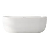 Nueva Bathware Esme Gloss White Acrylic Back to Wall Bath with Overflow