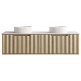 Nueva Bathware Colette 1500mm Wall Hung Double Vanity with Stone Countertop