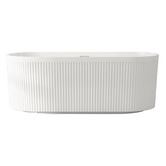 Nueva Bathware Dahlia Gloss White Acrylic Fluted Freestanding Bath with Overflow