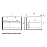 Nueva Bathware Colette 600mm Natural Oak Wall Hung Vanity with Stone Countertop