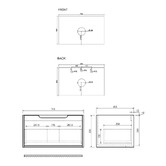Nueva Bathware Colette 750mm Wall Hung Single Vanity with Stone Countertop