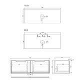 Nueva Bathware Colette 1200mm Wall Hung Single Vanity with Stone Countertop