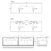 Nueva Bathware Colette 1500mm Wall Hung Double Vanity with Stone Countertop