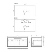 Nueva Bathware Colette 900mm Wall Hung Single Vanity with Stone Countertop