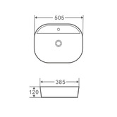 Nueva Bathware 500mm x 380mm Evea Oval Counter Top Ceramic Basin with Tap Landing